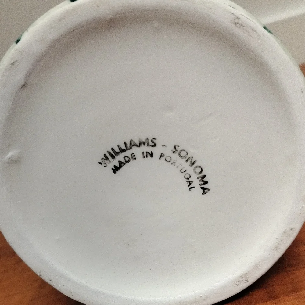 Williams Sonoma Ceramic Olive Oil Jug with Cork Lid Made In Portugal